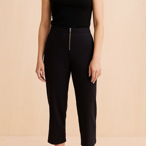 Sandro Paris Exposed Zipper Trouser Women's Black Size 40 (8 US) - Picture 1 of 4